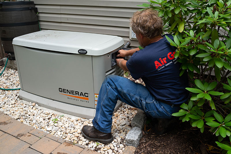 Air Group Electrical Division at Work Air Group Electrician Installing A Generator