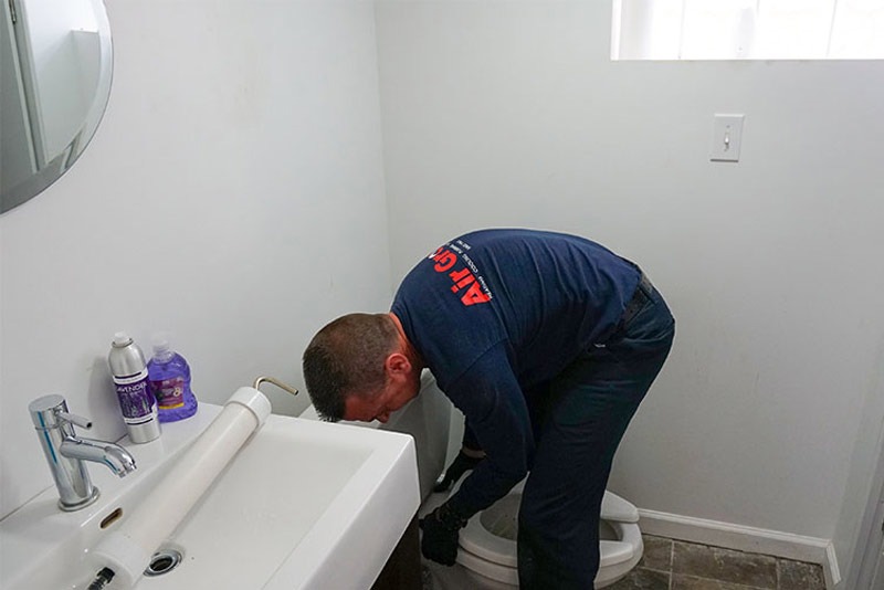 Plumbers Fixing Pipes Air Group Plumber Working